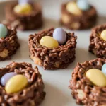 Easter Birds Nest Cookies on a Colorful Plate