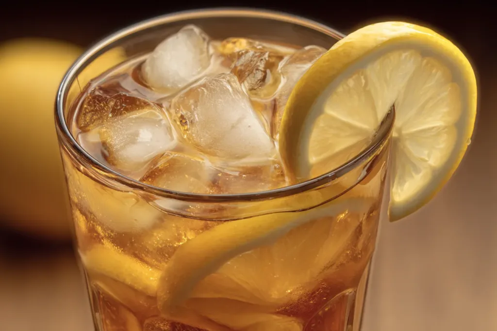 Refreshing Lemon Iced Tea in a Glass