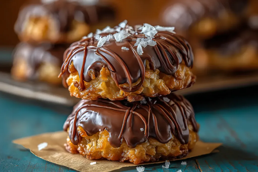 Delicious Easy No-Bake Samoa Cookies on a Plate