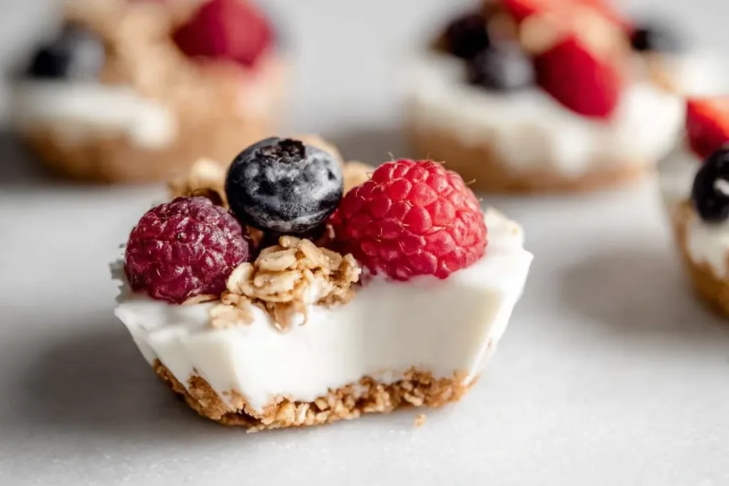 Frozen Yogurt Granola Cups in a Bowl