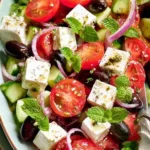 Colorful Greek Salad with Feta and Olives