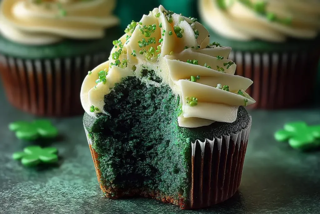 Green Velvet Cupcakes Freshly Baked