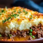 Delicious Ground Beef Shepherd’s Pie Slice on a Plate