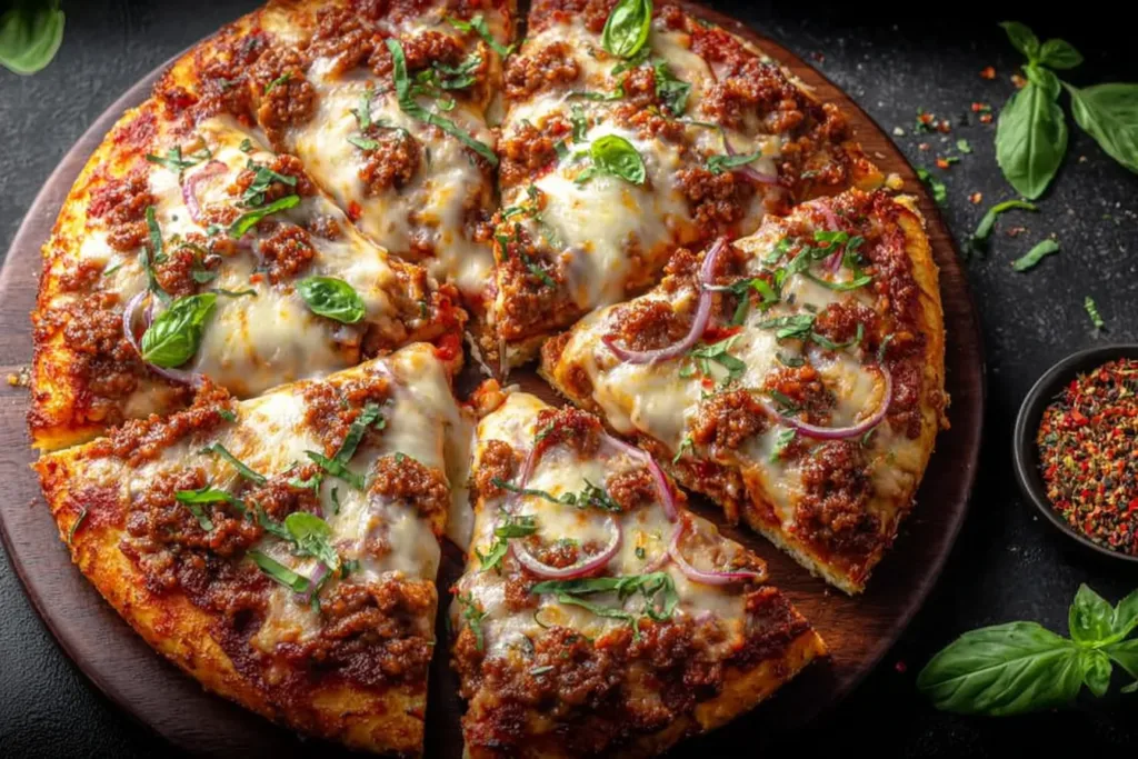 Ground Chicken Pizza Crust Fresh Out of the Oven