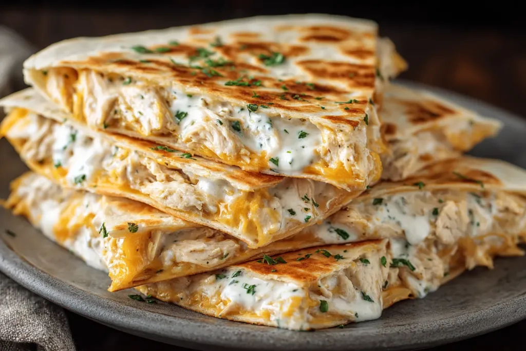 High-Protein Chicken Ranch Quesadilla Ready to Serve