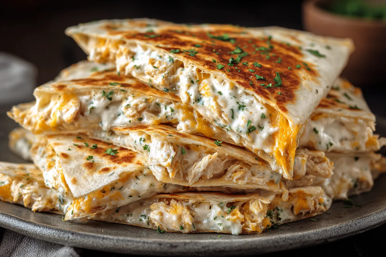 High-Protein Chicken Ranch Quesadilla : Crispy, Low-Carb & Ready in 10 Mins!