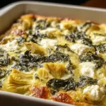 High Protein Spinach Artichoke Bake Freshly Served