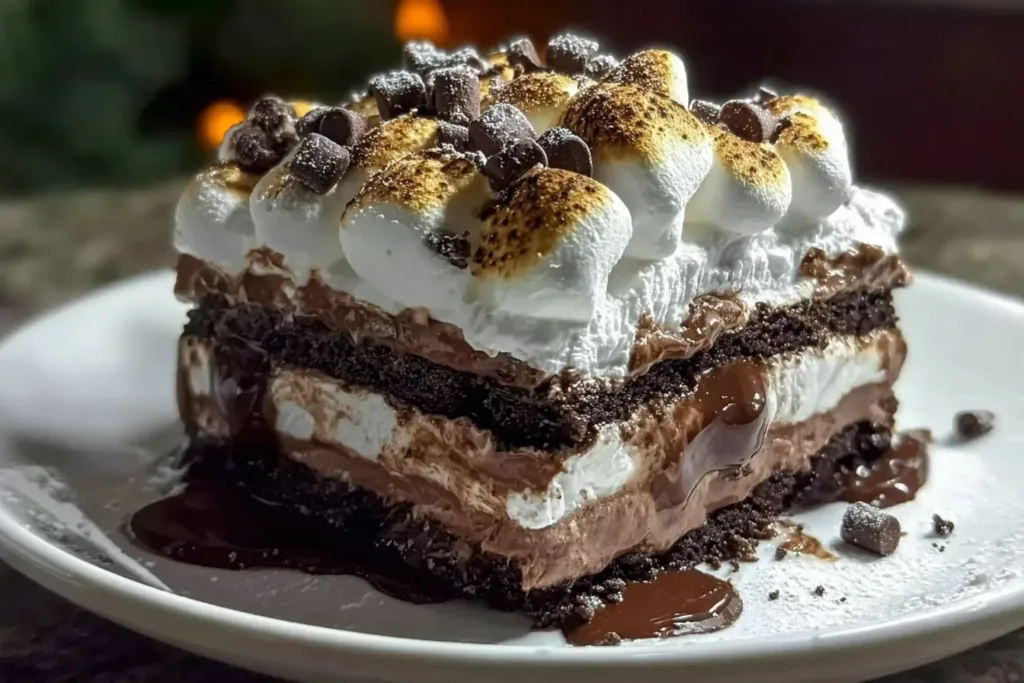 Delicious Hot Chocolate Lasagna Served in Elegant Slices