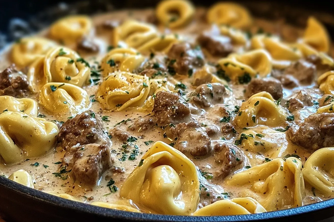 Irresistible 30-Minute Creamy One-Skillet Beef Stroganoff Tortellini 