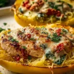 Irresistible Chicken Spaghetti Squash Plated and Ready to Serve