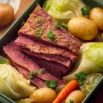 Irresistible Corned Beef and Cabbage Without Beer Plated Dish