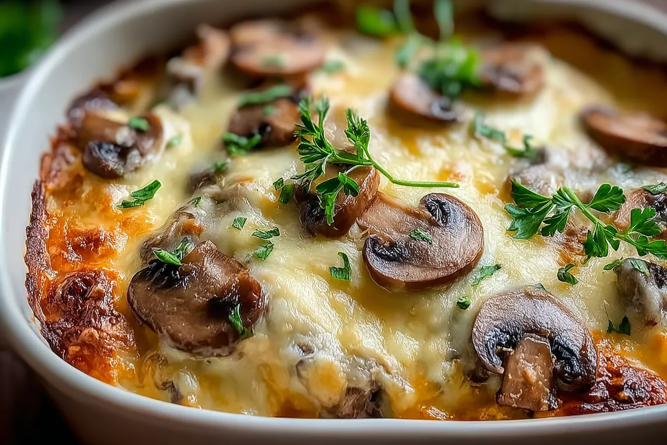Irresistible Keto Mushroom Swiss Beef Bake for Cozy Nights 