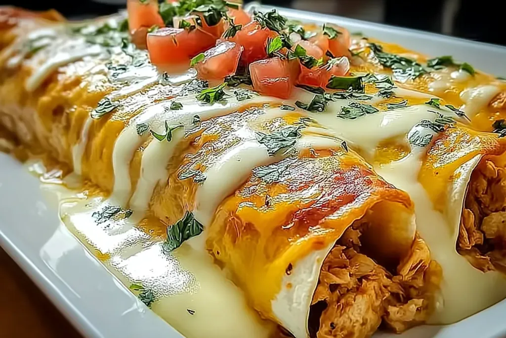 Irresistible Queso Chicken Enchiladas Ready to Serve