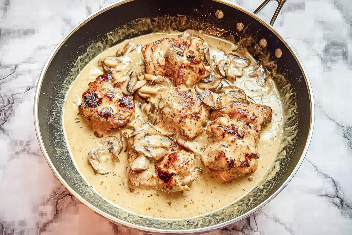 Keto Chicken Thighs with Creamy Mushrooms Sauce