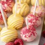 Lemon Raspberry Cake Pops - Bright and Tasty
