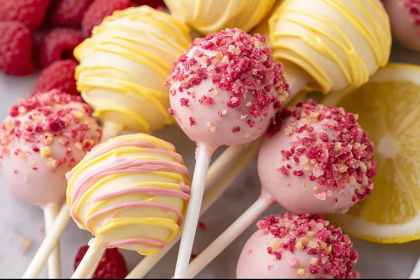 Lemon Raspberry Cake Pops 