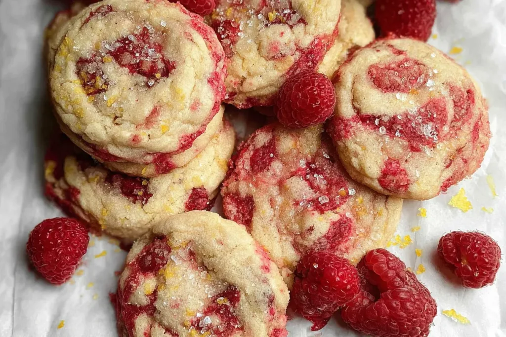 Lemon Raspberry Cookies on a Plate