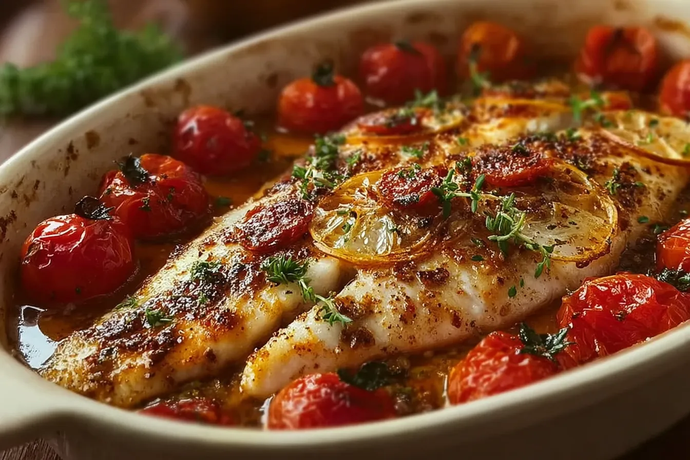 Mediterranean Style Baked Tilapia