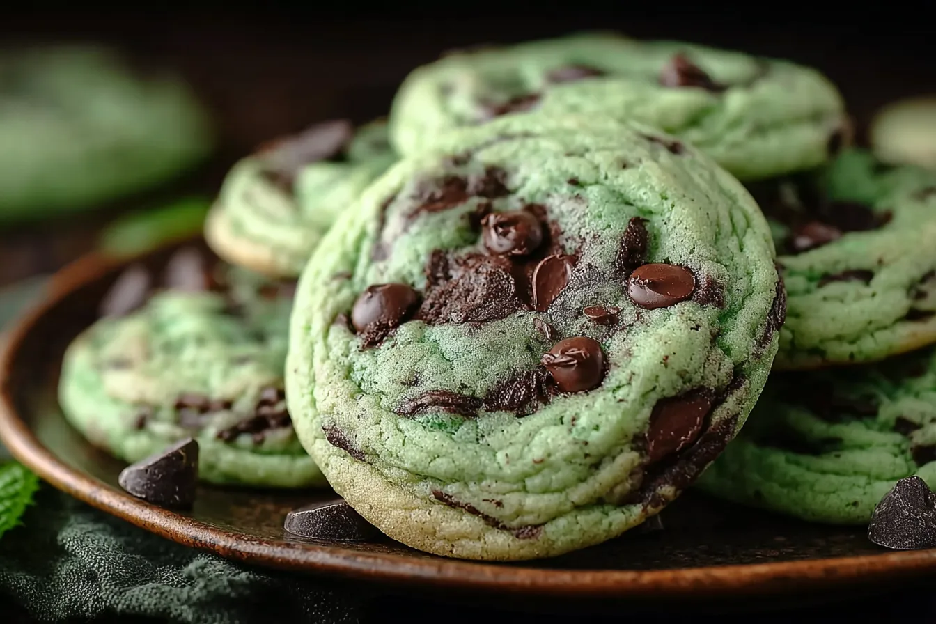 Mint Chocolate Chip Cookies 