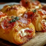 Mozzarella Pepperoni Croissant Rolls Freshly Baked