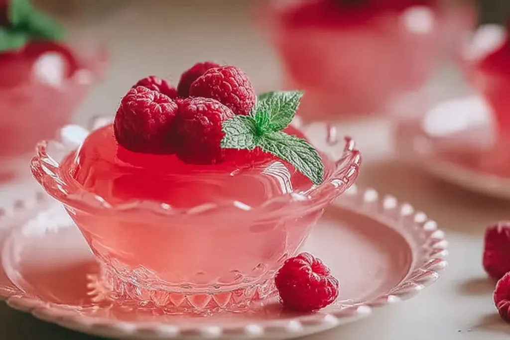 Delicious Pink Gelatin Dessert Ready to Serve