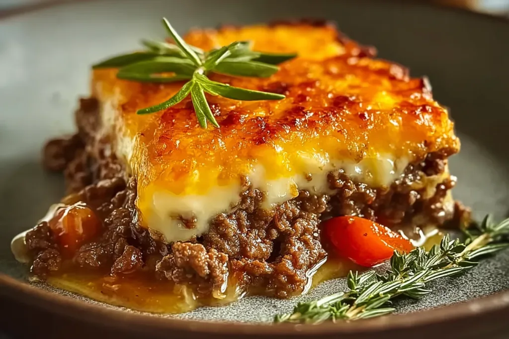 Pioneer Woman Cheeseburger Pie Served Warm and Delicious