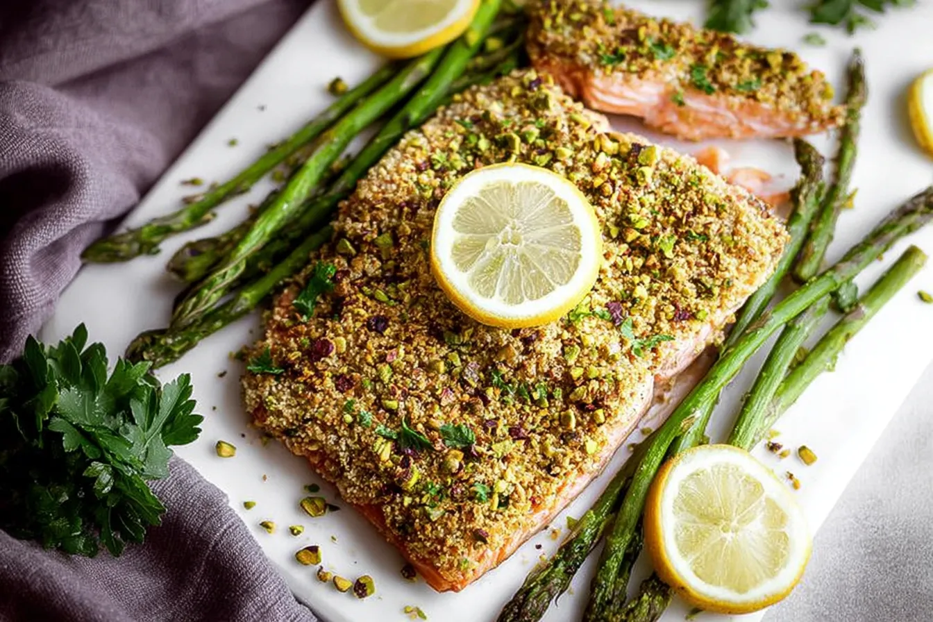 Pistachio Crusted Baked Salmon