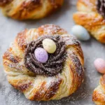 Puff Pastry Easter Nests on a Plate