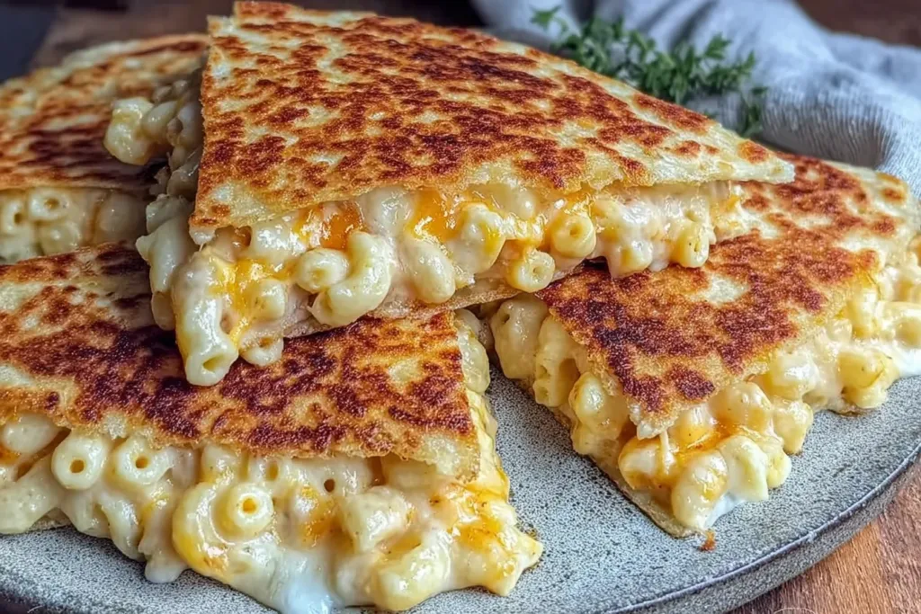 Savory Mac and Cheese Quesadillas Ready to Serve