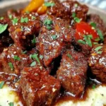 Savory Slow Cooker Mississippi Steak Bites in Crockpot