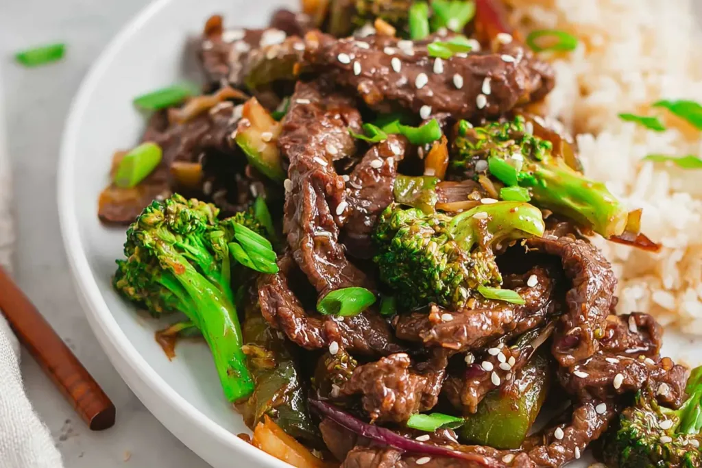 Savory Shaved Beef Stir Fry with Colorful Vegetables