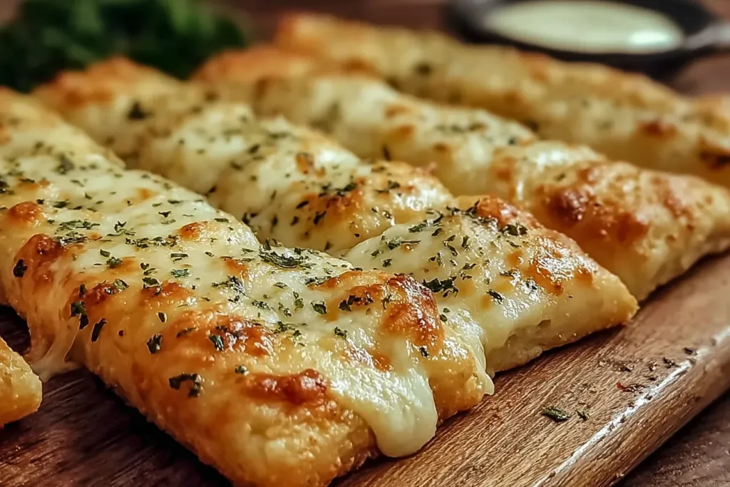 Freshly Baked Sourdough Cheesy Breadsticks