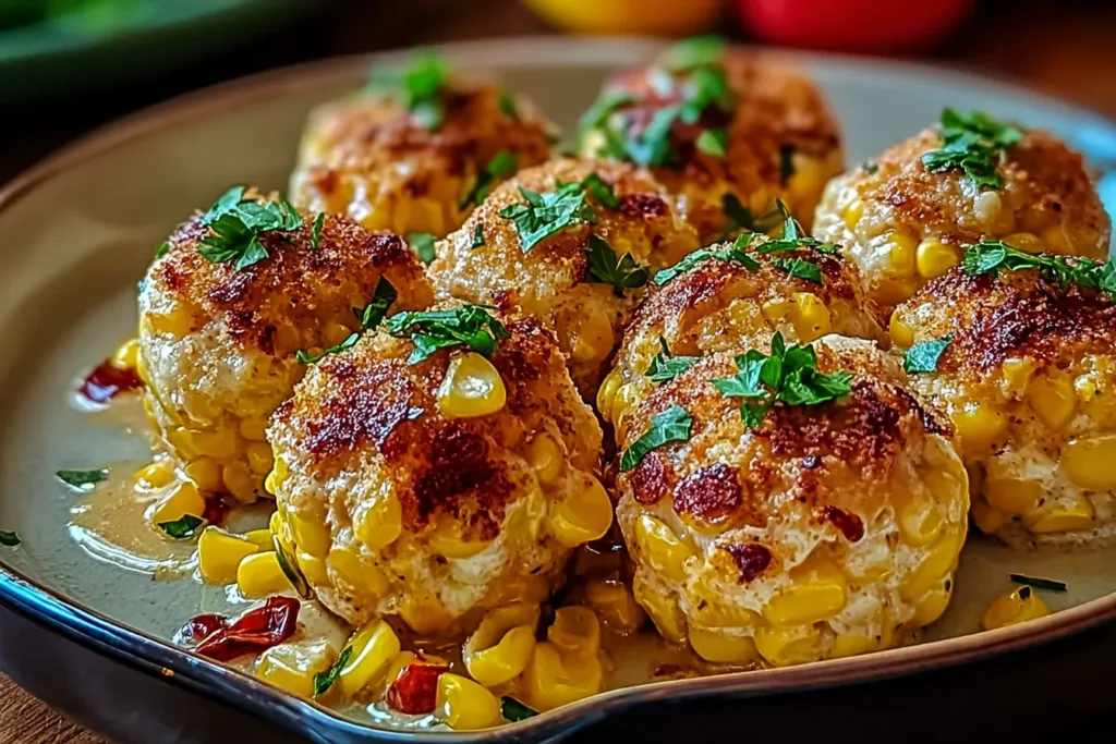 Spicy Mexican Corn Bites Freshly Made and Ready to Serve