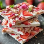 Delicious Strawberry Cream Yogurt Bark