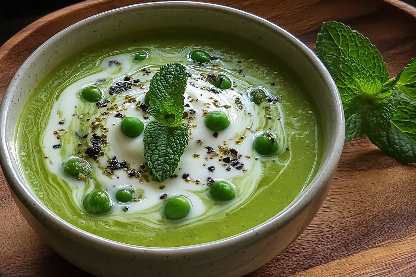 Spring Pea & Mint Velouté with Crème Fraîche Marbling: An Amazing Ultimate Recipe 