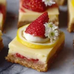 Delicious Springtime Strawberry Lemon Cheesecake Bars