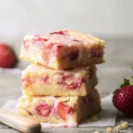 Strawberry Lemon Blondies Freshly Baked