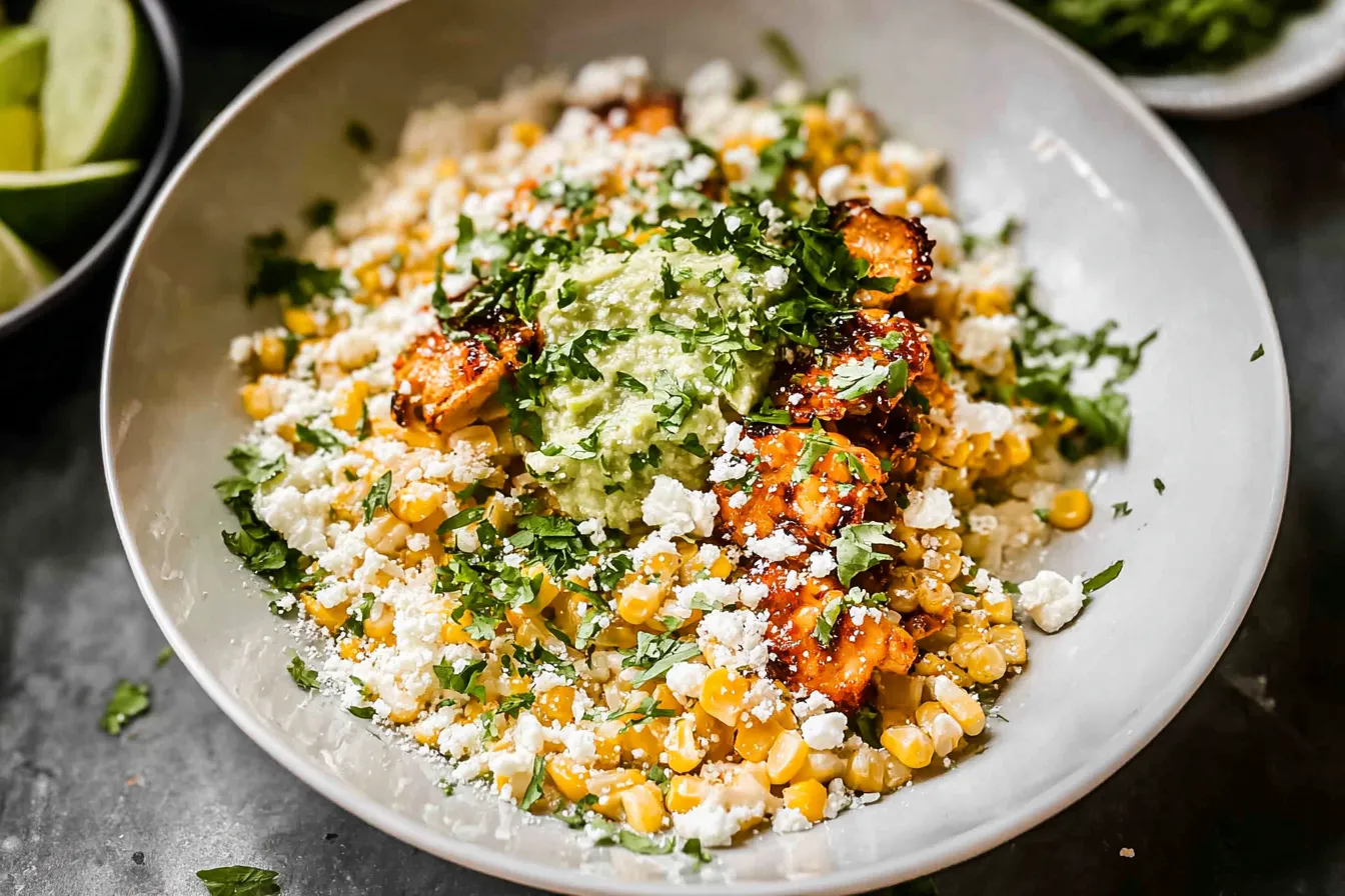 Street Corn Chicken Rice Bowls 