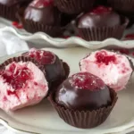 Sugar Free No Bake Raspberry Cheesecake Bites on a Plate