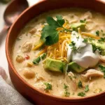 Tasty Keto White Chicken Chili in a Bowl