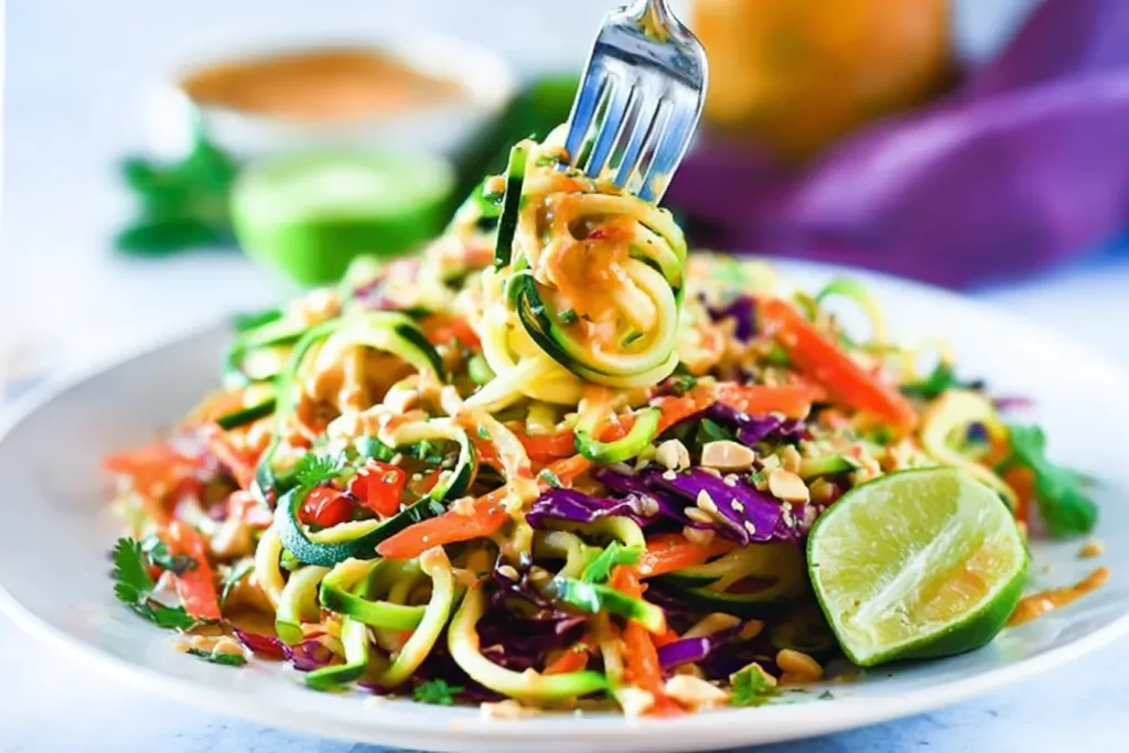 Thai Zucchini Noodle Salad - Keto & Vegan