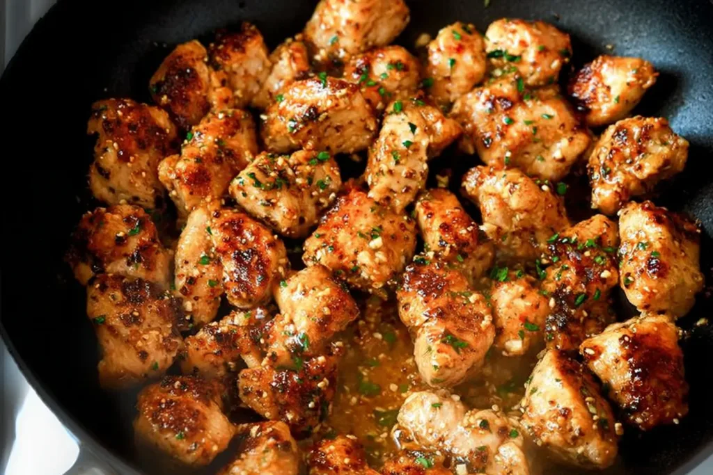 Delicious 15-Minute Garlic Butter Chicken Bites in a Pan