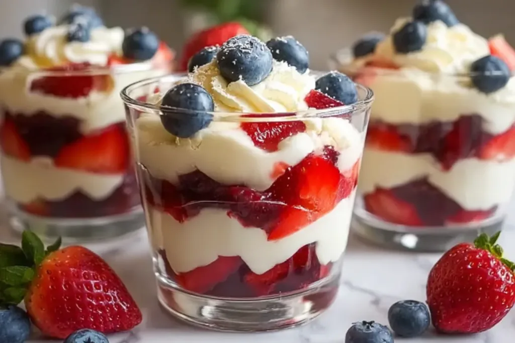 4th of July Trifle Cups with Whipped Vanilla Cream Ready to Serve