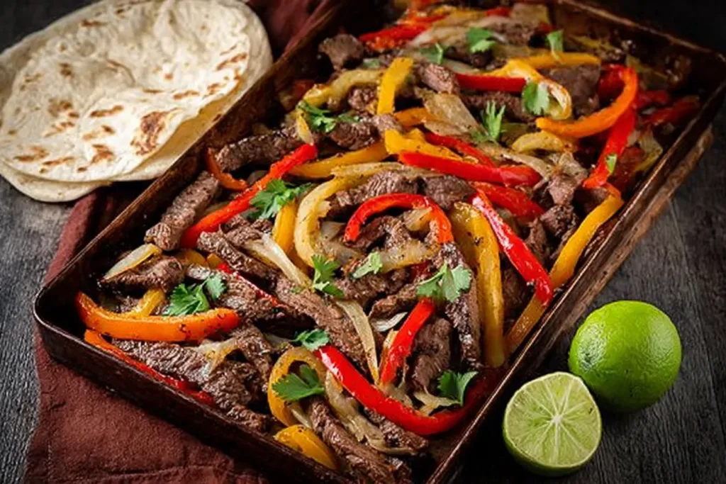 Baked Beef Steak Fajitas Fresh Out of the Oven