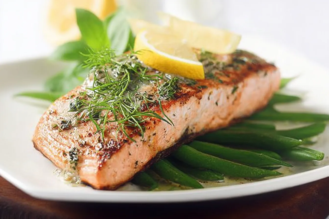 Baked Salmon with Tarragon Vinaigrette