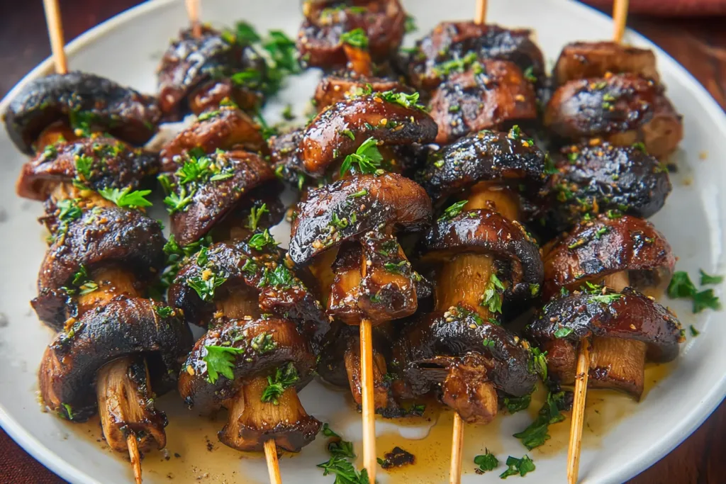 Balsamic Garlic Grilled Mushroom Skewers: Grilled Perfection
