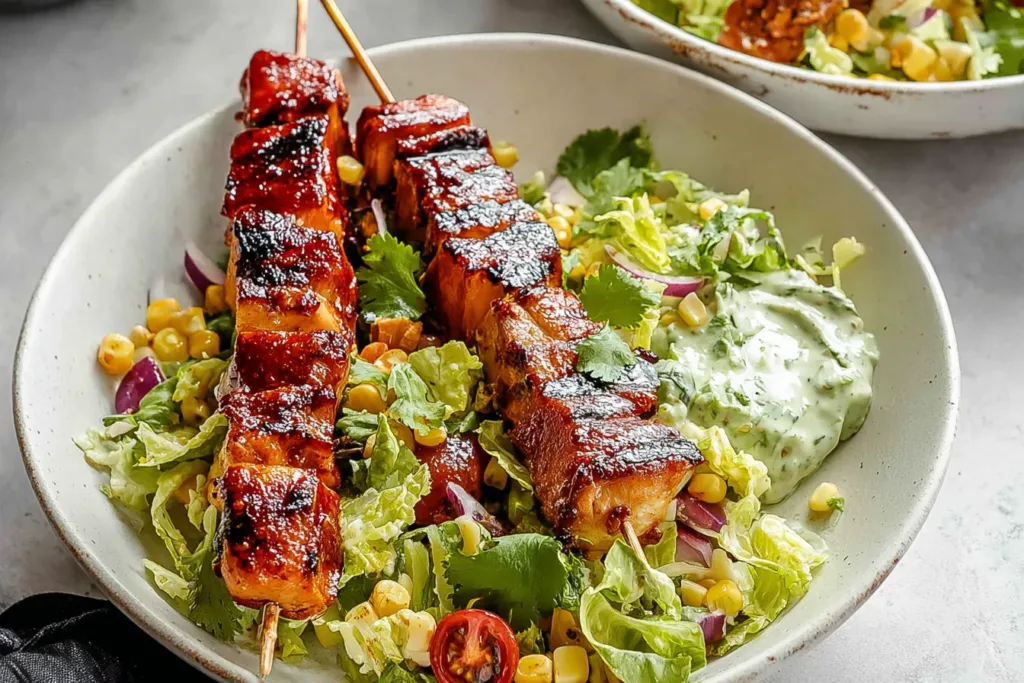 BBQ Chicken Skewer Salad Ready to Serve