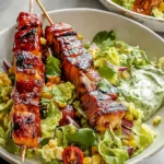 BBQ Chicken Skewer Salad Ready to Serve