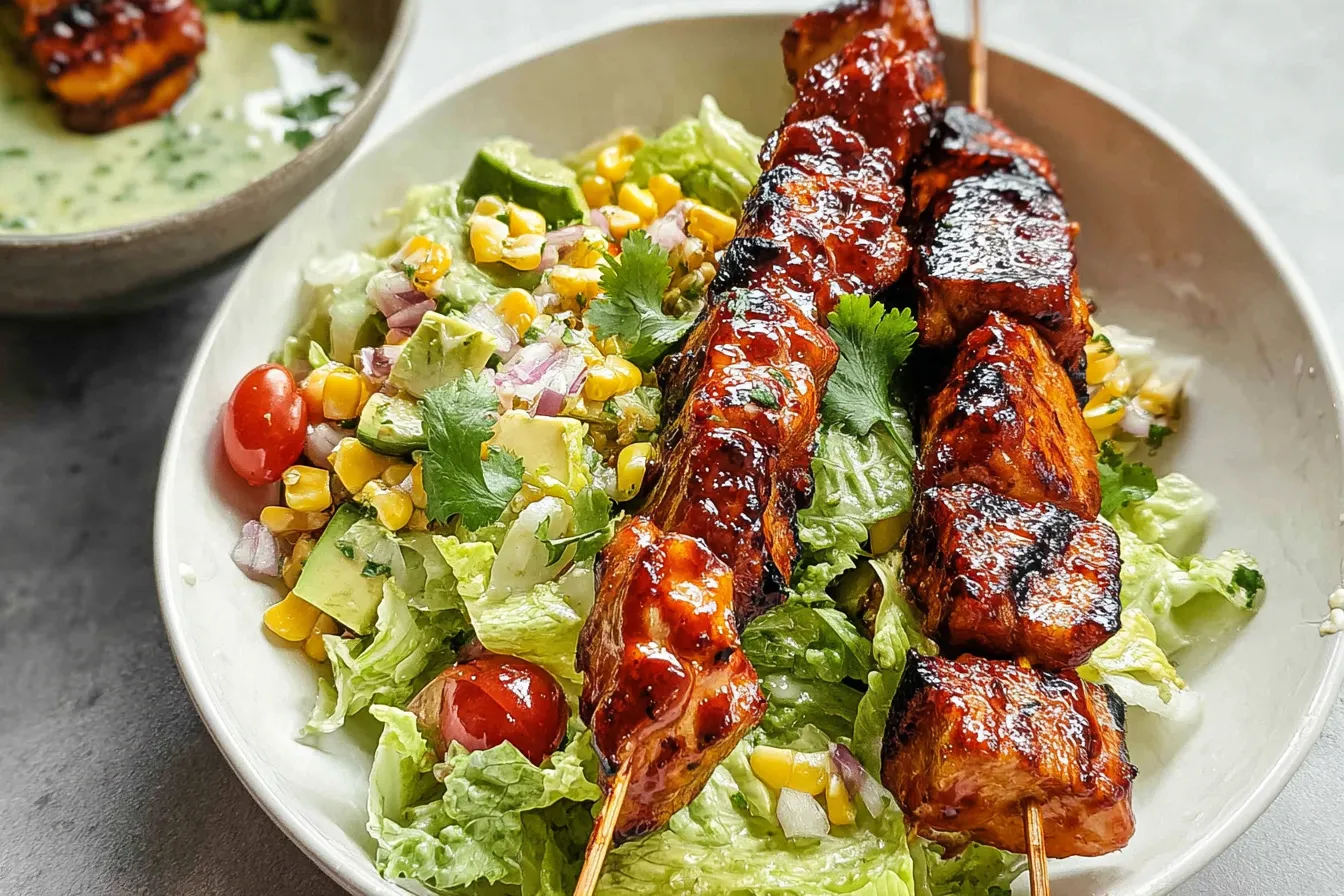 BBQ Chicken Skewer Salad 
