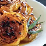 BBQ Onion Steaks with Honey-Mustard Sauce on the Grill